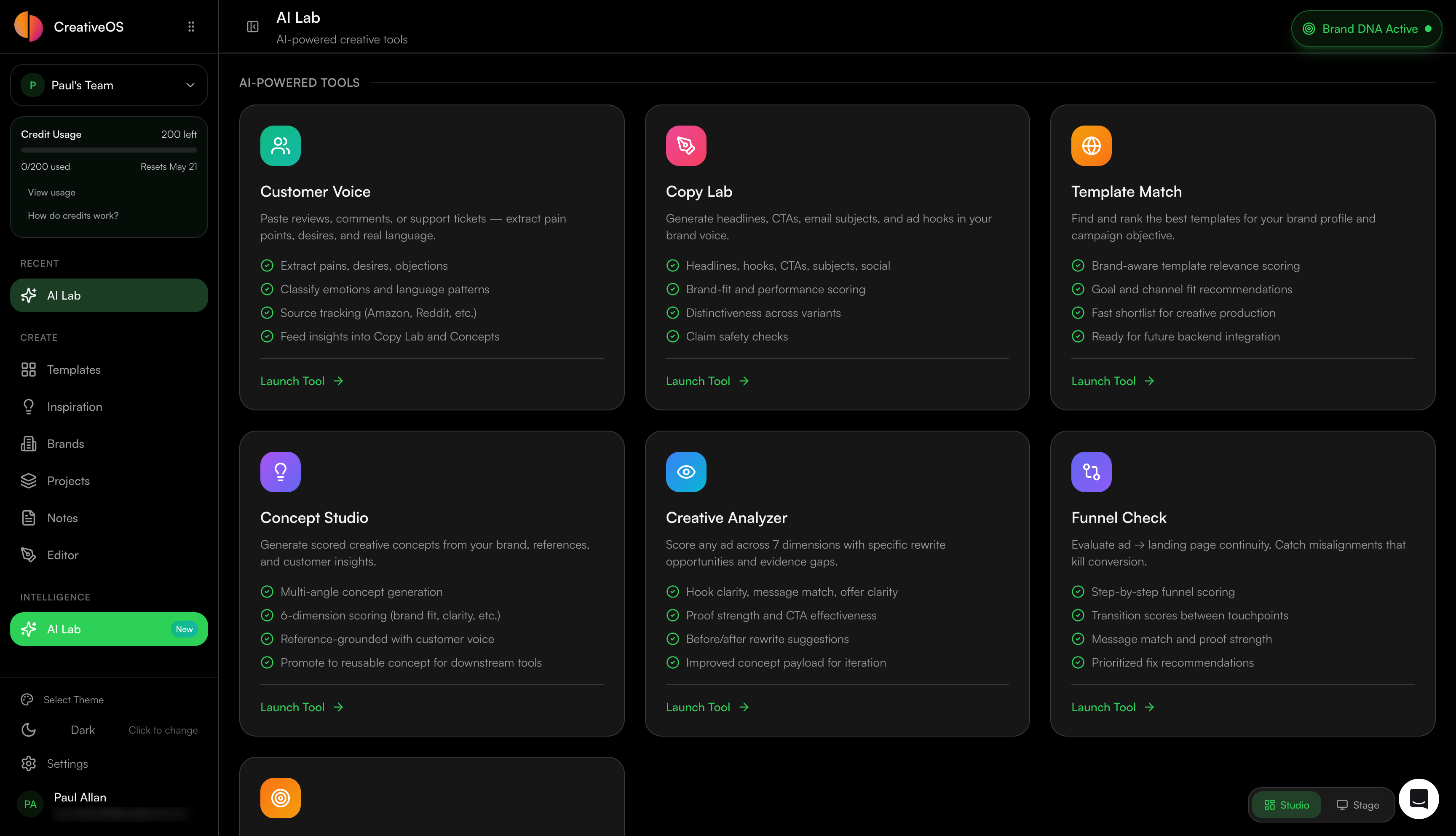 CreativeOS platform
