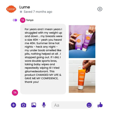social proof testimonial ad template — Lume Deodrant
