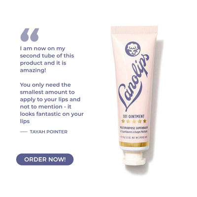 endorsement testimonial ad template — Lano Lips face allover