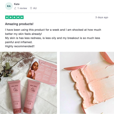 endorsement testimonial ad template — Alya Skin Australia