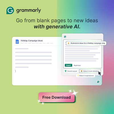 as seen in media & pr ad template — Grammarly