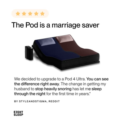 verified social proof ad template — Eight Sleep