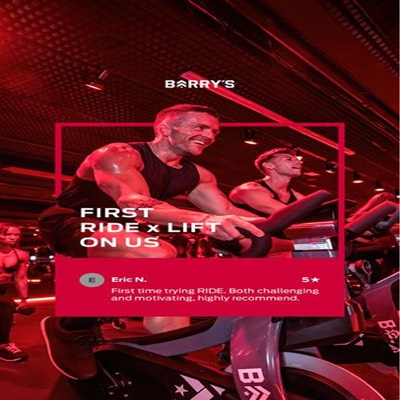 rating testimonial ad template — Barry's