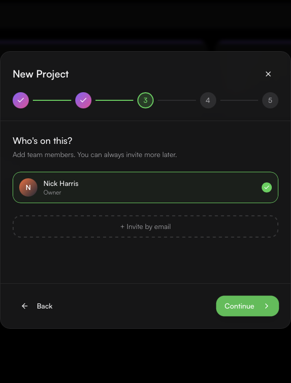 CreativeOS Projects: Invite team members to collaborate